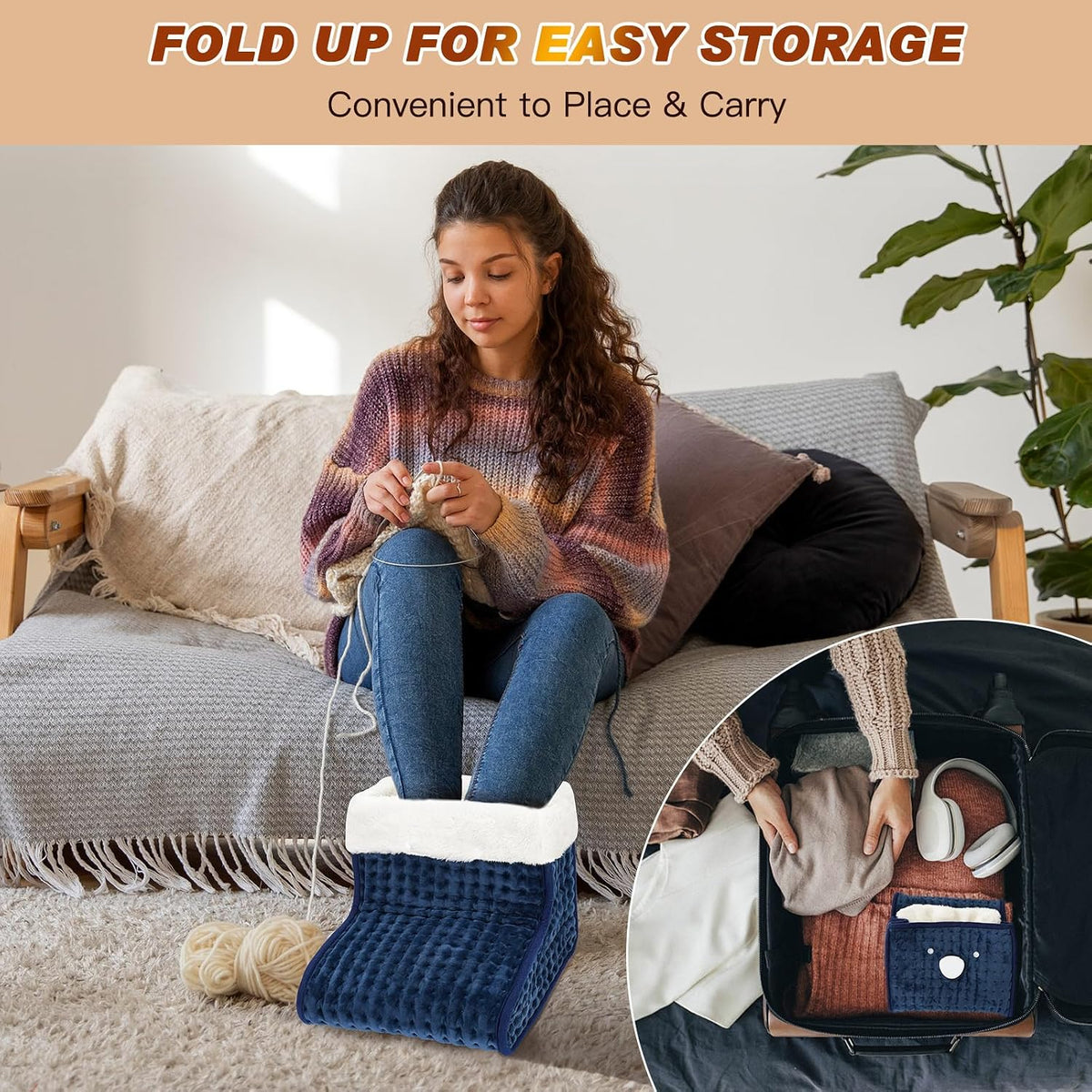 CYFIE Foot Warmer Under Desk - Electric Heating Pad for Women Men