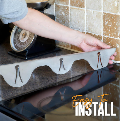 Linda’s Essentials Silicone Stove Gap Covers (2 Pack), Heat Resistant Oven Gap Filler Seals Spaces Between Stovetop and Counter, Easy to Clean Stove Side Guard (25 Inches, Clear)