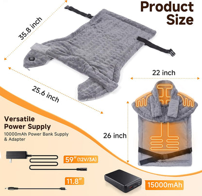 Portable Cordless Heating Pad for Neck and Shoulders Back, 15000mAh Battery