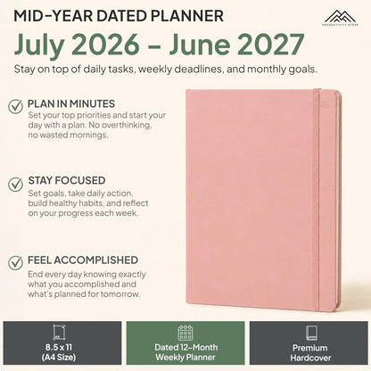 Dated, 2026 Planner, 5.8” x 8.3” - The #1 Productivity Planner to Achieve Your 2026 Goals - Planner 2026-2027 by PRODUCTIVITY STORE (A5, GREY)
