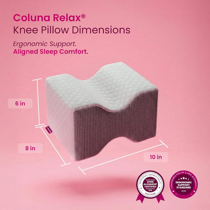 IWS Ergonomic Knee Pillow – Premium Memory Foam for Hip, Leg & Spine Alignment, Sciatica Pain Relief, Cooling Breathable Cover for Side & Back Sleepers
