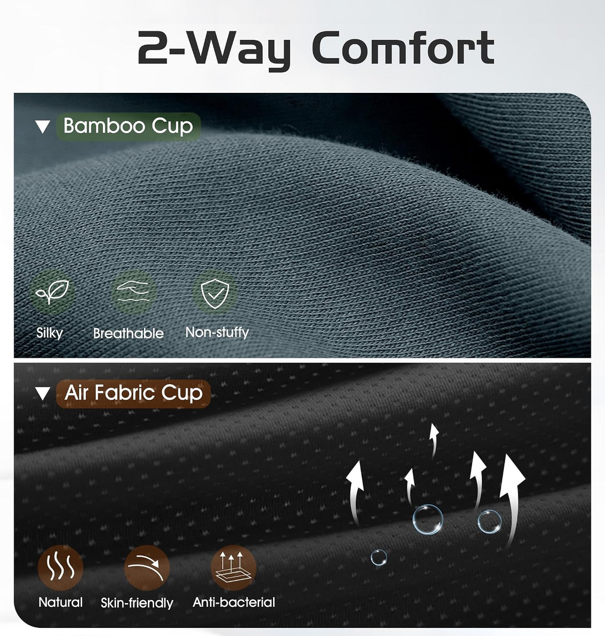 Bluetooth Sleep Mask with 2 Removable 3D Contoured Cup, Bamboo Cotton Bluetooth Sleep Headphones for Side Sleepers with Timming Setting, Blackout Eye Mask for Travel Meditation Men Women