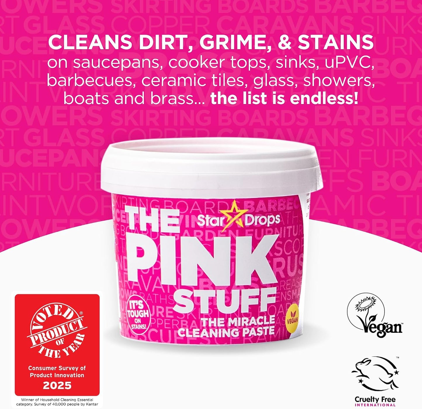 Stardrops The Pink Stuff Miracle Cleaning Paste, 17.6 Oz