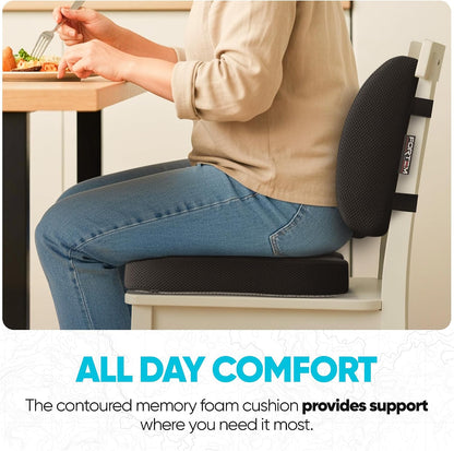 FORTEM Seat Cushion & Lumbar Support for Office Chair, Wheelchair, Car