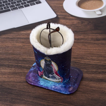 Plush Fluffy Lined Anti-scratch Eyeglasses Holder Protective Glasses Stand Case