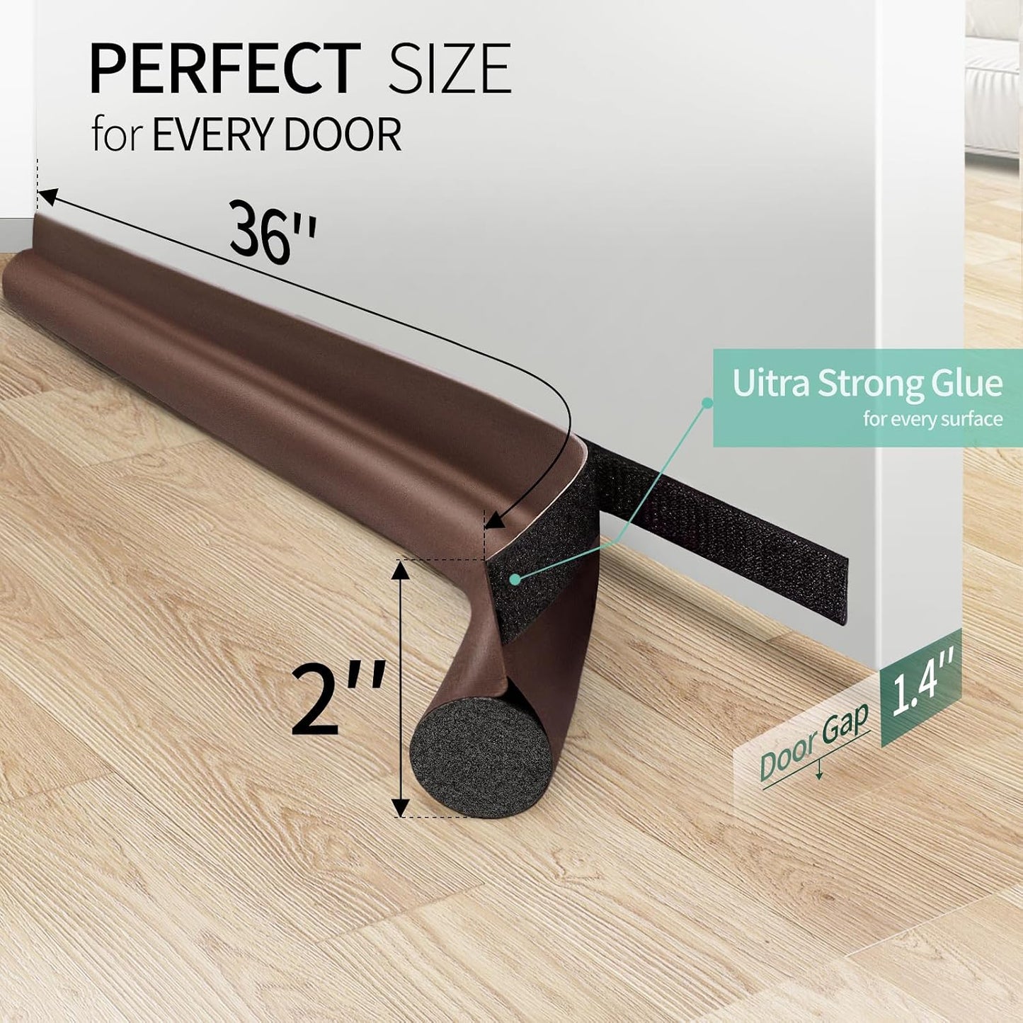 MAXTID Under Door Draft Stoppers 36 Inch White Door Draft Blocker Draft Stoppers for Bottom of Doors Seal Gap Reduce Wind/Breeze, Cold Air, Dust, Smoke, Door Seal Strips Sweeps