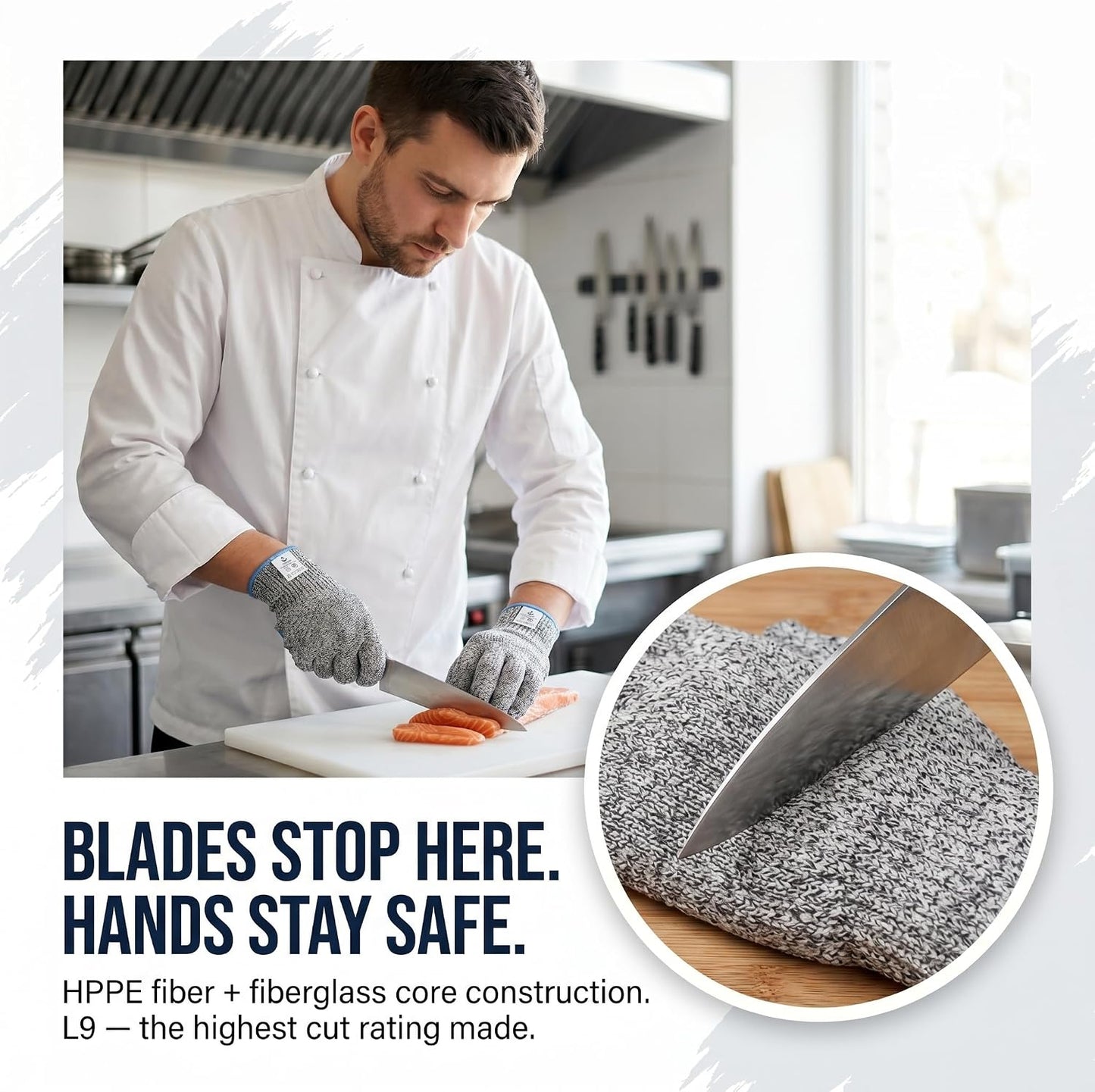 Premium Level 9 Cut Resistant Gloves for Food Prep, Butcher, Fish Cleaning, Meat Cutting, Mandoline