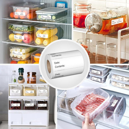 500PCS 1" x 3" Write-On Freezer Labels for Food Containers/Jars | Erasable, Removable, Water/Oil/Tear Resistant, No Residue Food Storage, for Freezer Bags, Meal Prep & Kitchen Use