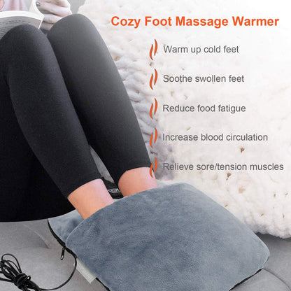 Electric Heated Foot Warmer with Heating & Vibration Massage Function | Feet Warmer for Cold Feet,Soft Flannel Fleece with 3 Settings,Overheat Protection,Auto Off,for Men and Women
