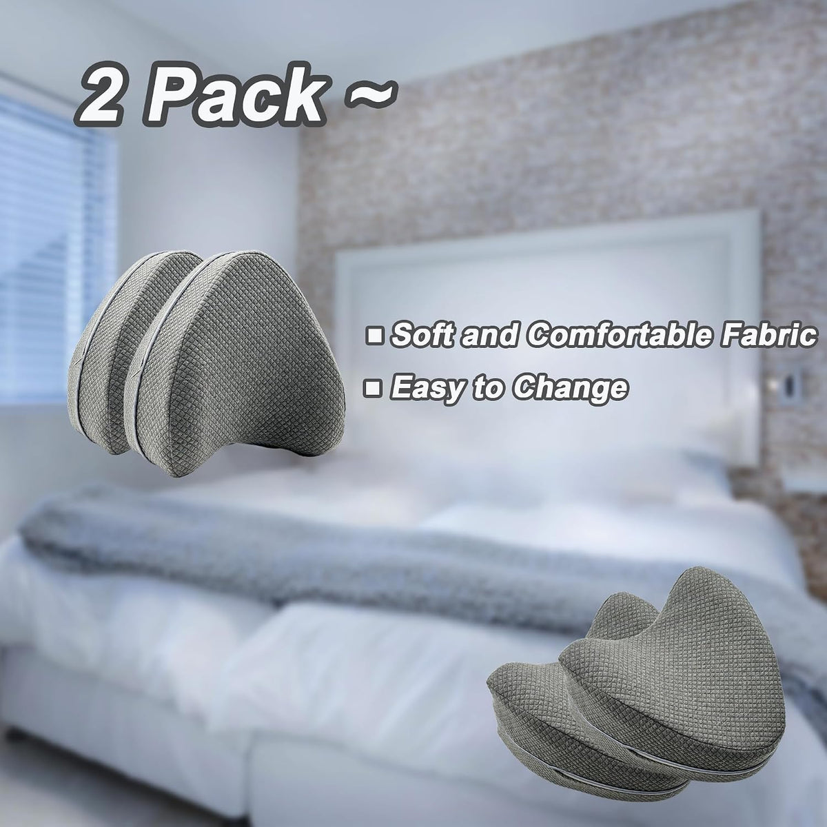Knee Pillow Cover for Contour Legacy Knee Support Pillow (Gray)