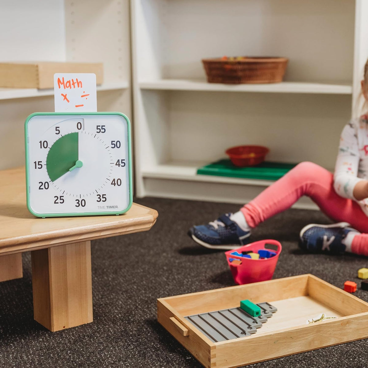 TIME TIMER Visual Schedule Package - 8-inch 60 Minute Visual Routine Timer with Dry Erase Board, PECS Cards, and Whiteboard Marker - for Kids Desk, Classroom, Home, and Routines (Orange)