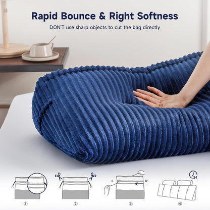 Z-hom Headboard Pillow, Wedge Backrest Cushion, Queen Size,NO Roll Pillow | Grey Triangular Backrest Cushion Equipped,NO Roll Pillow,Ideal for Reading,Sitting Up in Bed&Filling Headboard Gaps