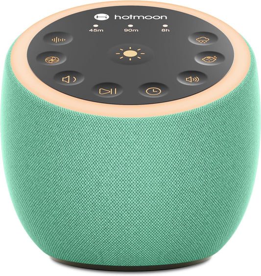 Hotmoon Sound Machine for Sleep, Cocoon 2 White Noise Sound Machine with 40 Relaxing Sounds, Dual-Speaker & Timer, 8 Night Light, Pink Brown Green Noise for Sleeping Adults, Office Privacy, Plug-in