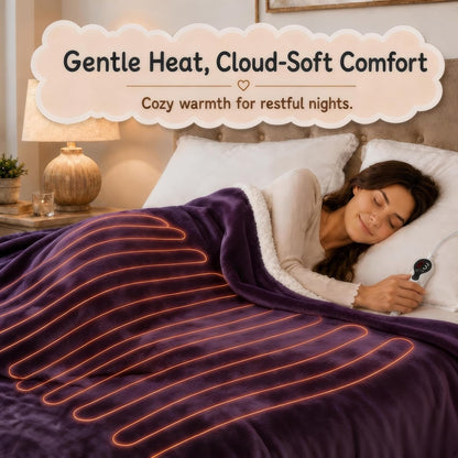Soypipo Electric Heated Throw Blanket 50"x60", Faux Fur Plush with 4 Heat Settings & 2/4/8/10H Auto Shut-Off, Overheat Protection, Machine Washable, for Office & Chair, Dark Grey