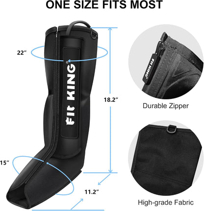 FIT KING Air Compression Leg Massager for Recovery, Foot and Calf Massager | Sequential Boots for Muscle Relaxation, Zipper Wearing, Not Cordless, FSA-HSA