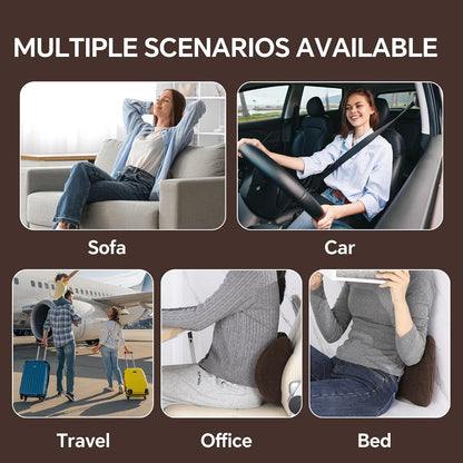 ROYALAY Sherpa Lumbar Support Pillow for Recliner, Memory Foam Back Pillow for Chair, Warm Couch Back Cushions for Elderly with Machine Washable Cover, Lumbar Pad for Car Office Chair, Brown