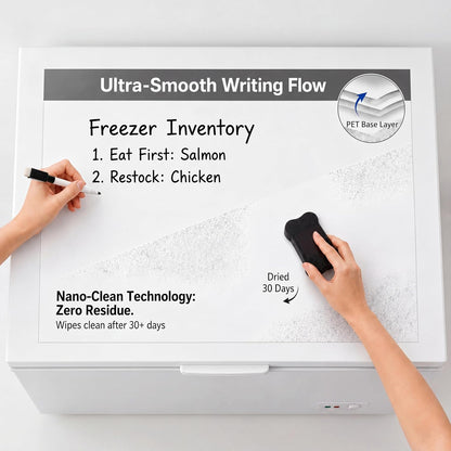 Magnetic White Board for Refrigerator Plan Weekly Menus at a Glance | Dry Erase Sheet for Meal Schedules - 12" x 8" Kitchen Command Center for Busy Moms with Magnet Backing Packed Flat