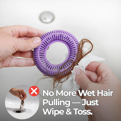 TubRing Pop-Up Drain Protector & Strainer Silicone Hair Catcher, Aqua | Easy snap-in design fits around bathtub stoppers. Customizable utility guard for clog prevention. Fits 1.85"- 2.16" drains.