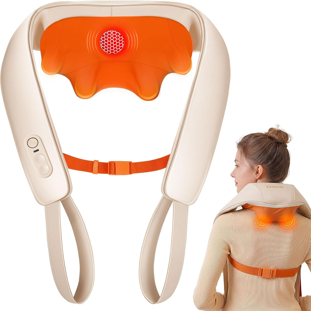 Cordless Neck and Shoulder Massager for Pain Relief Deep Tissue with Heat