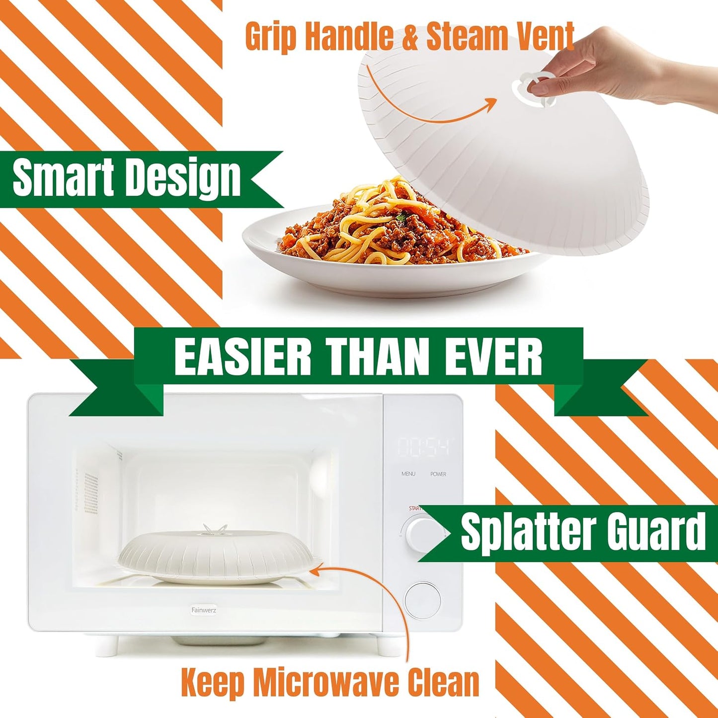 Paper Microwave Cover, 10 Inch Disposable Splatter Guard for Food, 25 Pack | BPA Free, Non Toxic, Non Plastic, Food Grade Paper, Microwave Safe, Heat Resistant, Splatter Protection, Steam Vent Design