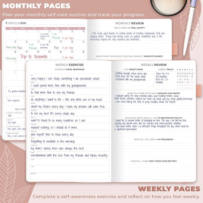 Clever Fox Self-Care Journal for Women, Daily Planner 5.8x8.3 Aquamarine | 3-month mental health journal, habit tracker, wellness journaling supplies for women & teen girls, gratitude & mood log