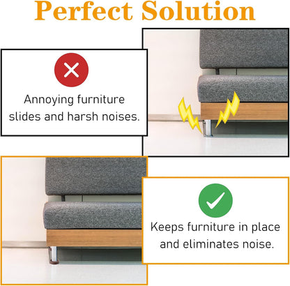8 Pack Round Rubber Furniture Caster Cups, Non Slip Furniture Pads | 1.5 x 1.5" Furniture Gripper Anti Slide Floor Protector Rubber Furniture Feet for Bed Couch Table Chair Stoppers(Black)