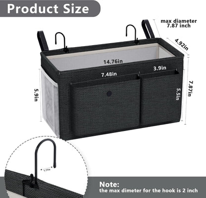Bedside Caddy Bedside Storage Hanging Organizer for Bunk Dorm Bed Rail