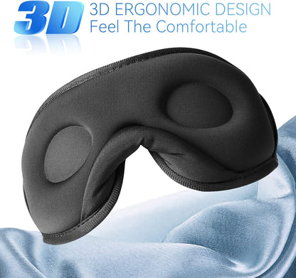 Sleep Headphones, Bluetooth 5.0 Wireless 3D Eye Mask, Lightimetunnel Washable Sleeping Headphones for Side Sleepers With Adjustable Ultra Thin Stereo Speakers Microphone Hands Free for Insomnia Travel