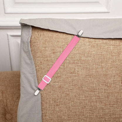 Boao 12 Pcs Bedsheet Strap Elastic Clip, White, 4-8 Inch Length