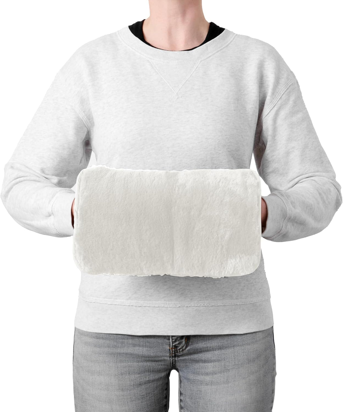 Brookstone Faux Fur Hand Warmer Muff with Microwavable Gel Pack