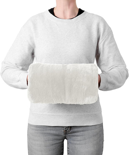 Brookstone Faux Fur Hand Warmer Muff with Microwavable Gel Pack