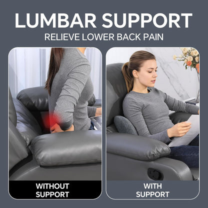 ROYALAY Sherpa Lumbar Support Pillow for Recliner, Memory Foam Back Pillow for Chair, Warm Couch Back Cushions for Elderly with Machine Washable Cover, Lumbar Pad for Car Office Chair, Brown