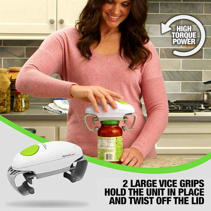 Robotwist Automatic Jar Opener Deluxe Model with Improved Torque | Electric, One Touch Hands Free for Seniors with Arthritis or Weak Hands, Fits All Jars 1.2–3.5 in