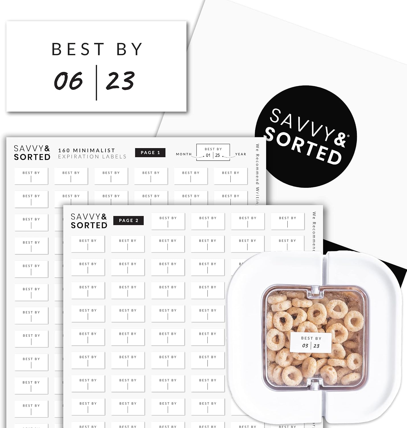 200 Meal Prep Freezer Food Labels - 2.75 x 1.25 Inch Freezer Tape Labels for Food Containers to Write On, Removable Easy Peel Off, Kitchen Pantry Storage Stickers, Oil Water Resistant