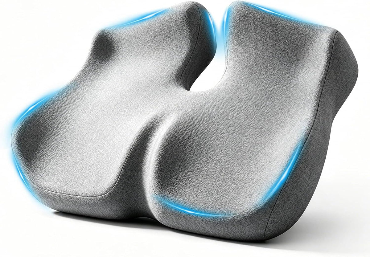 Extra Large Seat Cushion for Sciatica & Tailbone Pain – Pressure Relief Coccyx Cushion for Office Chair, Car Seat, Wheelchair, and Long Sitting – Sciatica Pain Relief Pillow