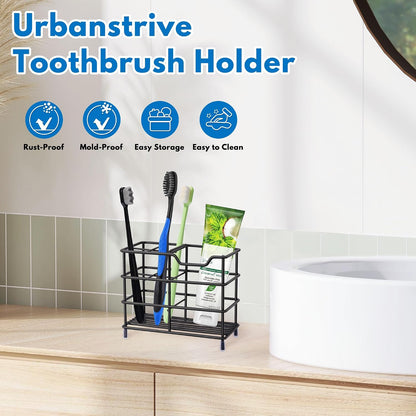 Electric Toothbrush Holders for Bathrooms 304 Stainless Steel Quick Drying | Upgrade Heavy Duty Sturdy Durable Toothpaste Holder Bathroom Organizer Storage Decor Accessories Tooth Brush Holder Caddy