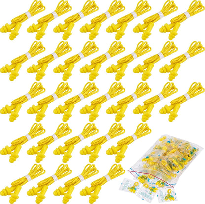 Tondiamo 200 Pairs Ear Plug Bulk with Cord Reusable Silicone, Fresh