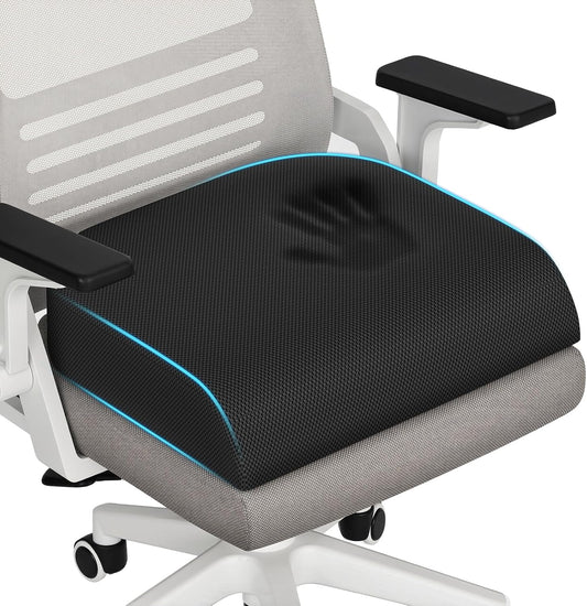 TranquilRelax Memory Foam Seat Cushion for Office Chair, 3-Inch, Black