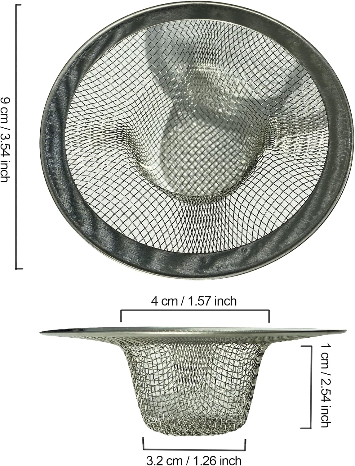 Sink Strainer,Drain Hair Catcher for Bathroom Bathtub Drains(2.75" / 1") | Bathroom Sink Drain Strainer,2PCS Drain Mesh Baskets for Laundry, Mop Pool, RV Sink