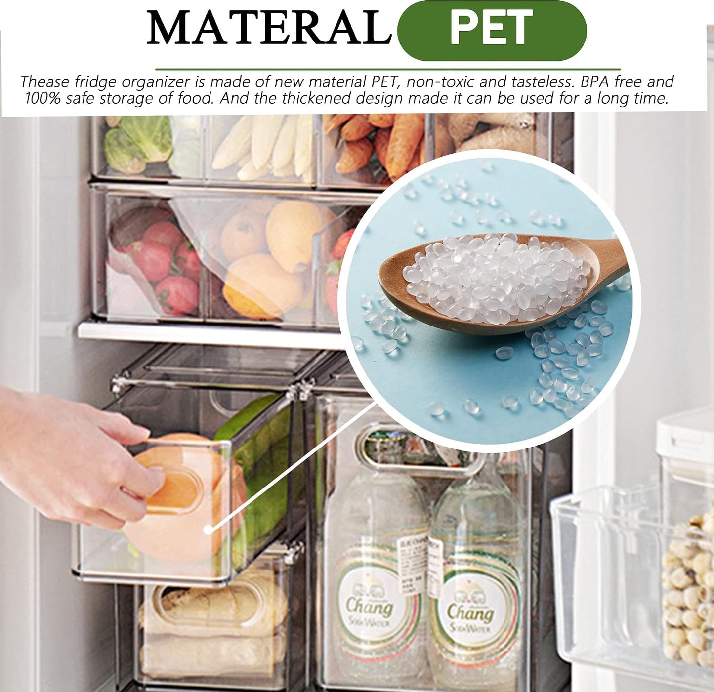 5 Pack Fruit Storage Containers for Fridge,Produce Container for Fridge with Removable Colanders,Leakproof Refrigerator Organizers and Storage for Produce Berry Vegetable Salad Meat Food Keep Fresh