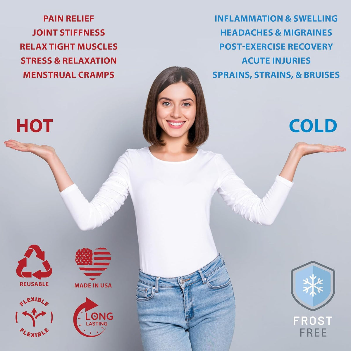 Reusable Hot & Cold Therapy Pack for Knee, Back, Shoulder & Ankle Pain (Cervical - 6 x 20 inch)