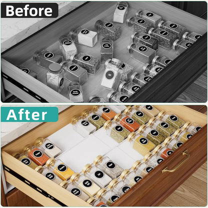 MIUKAA Clear Acrylic Spice Drawer Organizer, 4 Tier Seasoning Jars Drawers Insert, Kitchen Spice Rack Tray for Drawer/Countertop (Jars not included)