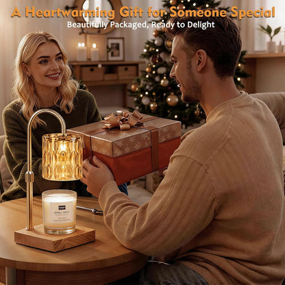 Candle Warmer Lamp, Candle Warmer Light with Timer & Dimmer, Candle Warmer Lamp Adjustable Height, Compatible with Jar Scented Candles, Candle Warming Lamp with 3 Bulbs for Home Decor