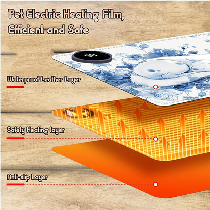 Heated Desk Pad Heated Large Mouse Pad, Electric Quickly Warm Desk Mat with 3 Levels Heating 3 Hours Auto Shut-Off, 31.5" x 13" Warm Gaming Mousepad Hand Foot Warmer, Baby Elephant