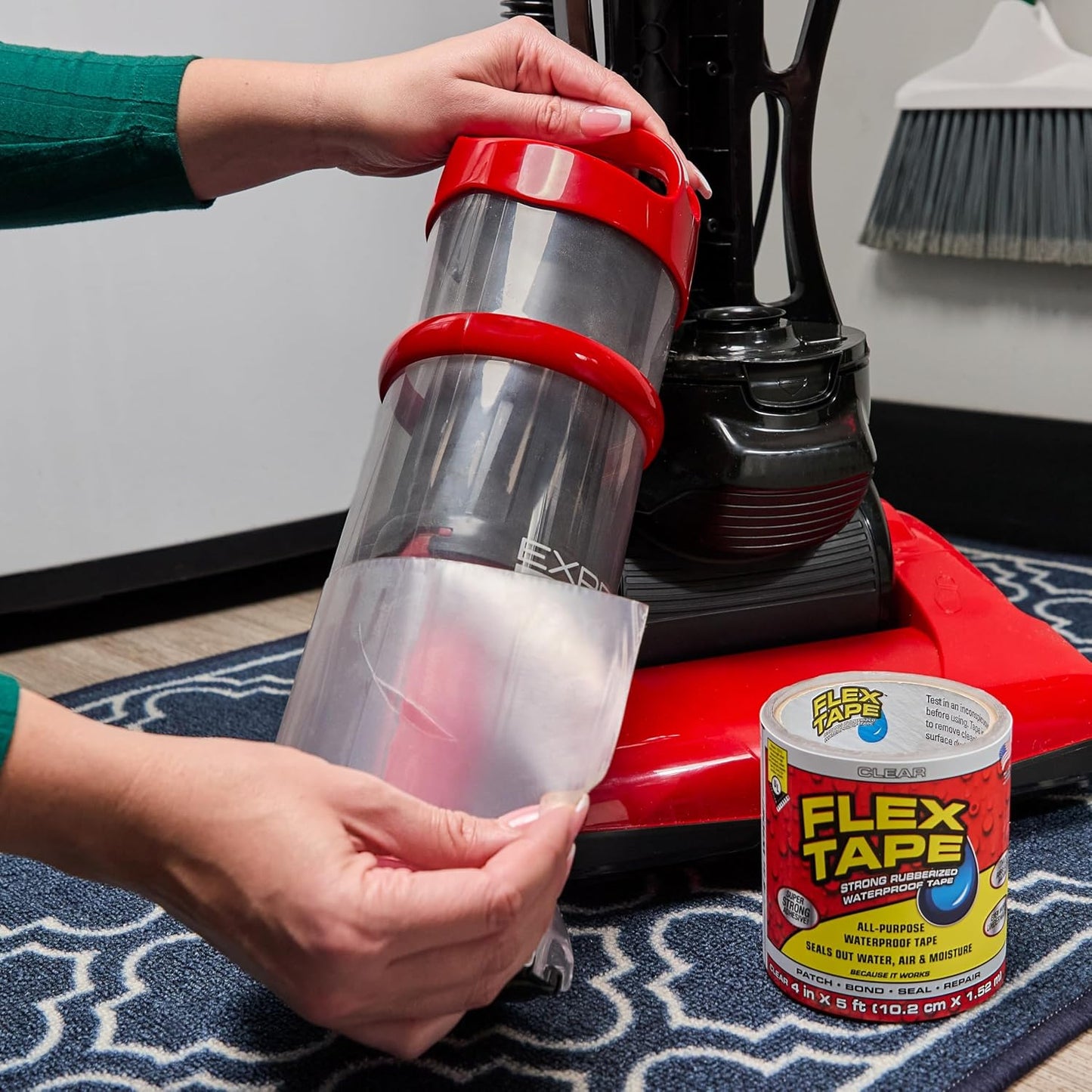 Flex Tape, Original Thick Flexible Rubberized Waterproof Tape - Seal and Patch Leaks, Works Underwater, Indoor Outdoor - Home RV Roof Plumbing and Pool Repairs, Clear, 4 in x 5 ft, Pack of 1