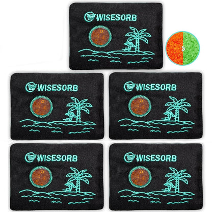 Wisesorb 500g x 2pcs Rechargeable Desiccant Packs, Reusable Car Dehumidifier, Microwave Reactivated Silica Gel Packets Moisture Absorber with Color Indicating for Safe Closet Basement Garage