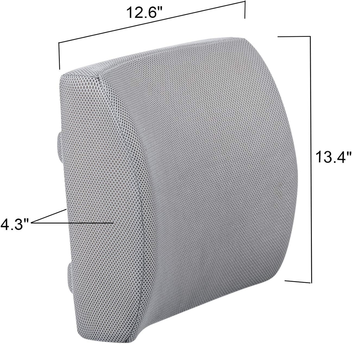 Lumbar Pillow for Chair and Car, Back Support for Office, Memory Foam Cushion with Mesh Cover - Black