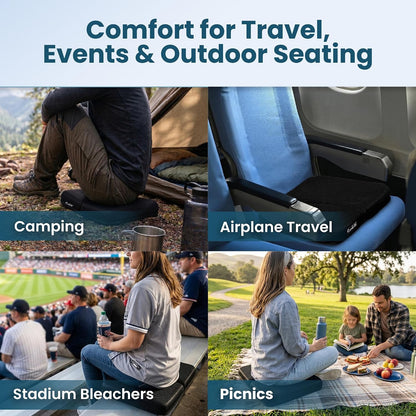 ComfiLife Ergo-Gel Airplane Seat Cushion – Travel Seat Cushion – Compact, Foldable, Portable Comfort