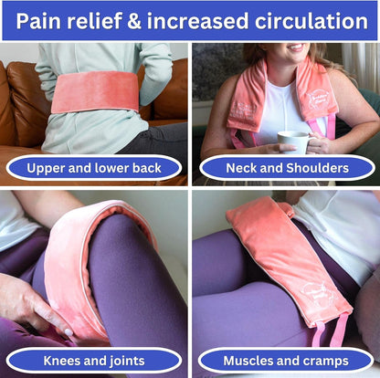 Brookethorne Naturals Moist Heating Pad for Neck & Shoulders with Removable Cover. Calming Heat Wrap with Lavender. Great for Back Pain, Stiff Neck & Cramps