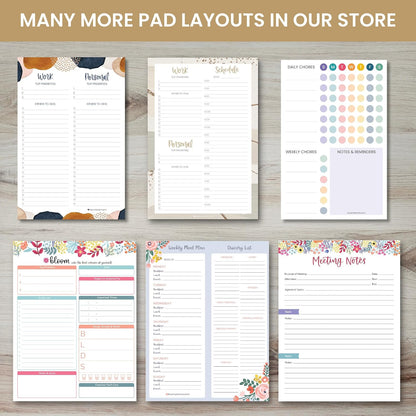 bloom daily planners Weekly Meal Planning Pad - Magnetic Hanging Refrigerator Menu Planner with Tear-Off Sheets & Perforated Grocery Shopping Lists - 6” x 9” (Pink Floral)